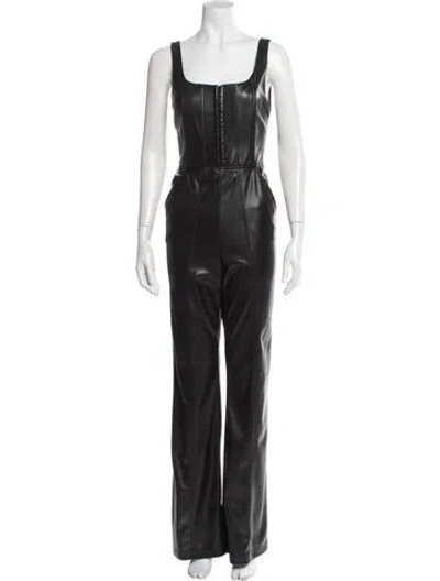 Pre-owned Alice And Olivia Square Neckline Jumpsuit In Black