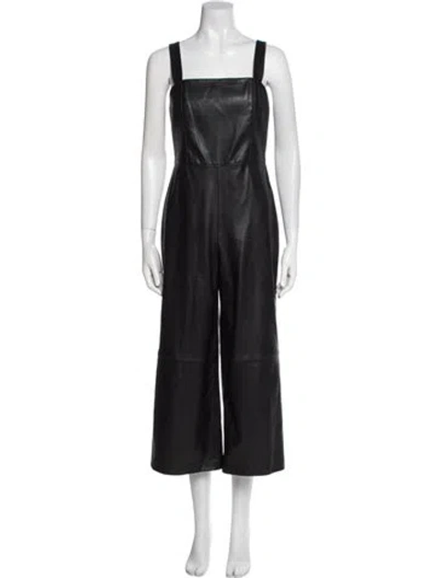 Pre-owned Alice And Olivia Square Neckline Jumpsuit In Black