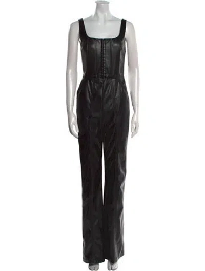 Pre-owned Alice And Olivia Square Neckline Jumpsuit In Black