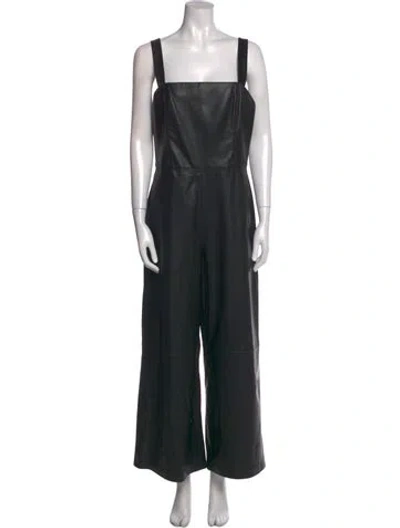 Pre-owned Alice And Olivia Square Neckline Jumpsuit In Black