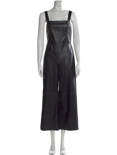 Pre-owned Alice And Olivia Square Neckline Jumpsuit In Black