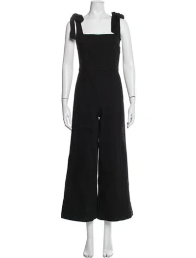 Pre-owned Alice And Olivia Square Neckline Jumpsuit In Black
