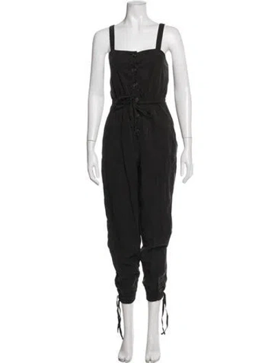 Pre-owned Alice And Olivia Square Neckline Jumpsuit In Black