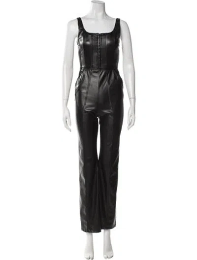 Pre-owned Alice And Olivia Square Neckline Jumpsuit In Black