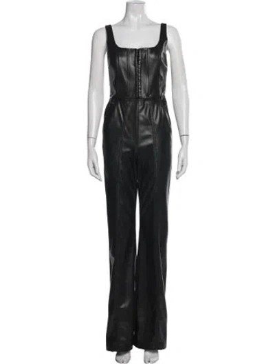 Pre-owned Alice And Olivia Square Neckline Jumpsuit In Black