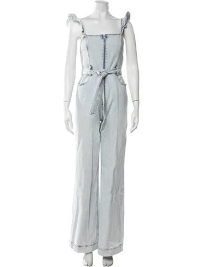 Pre-owned Alice And Olivia Square Neckline Jumpsuit In Blue