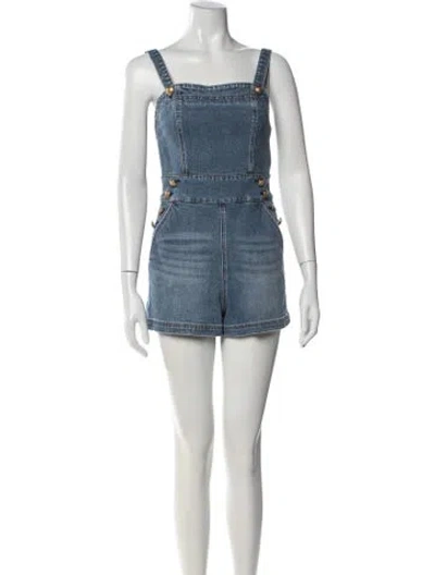 Pre-owned Alice And Olivia Square Neckline Jumpsuit In Blue