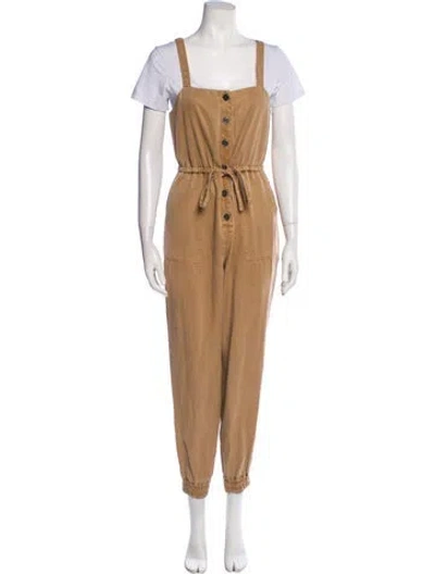 Pre-owned Alice And Olivia Square Neckline Jumpsuit In Brown