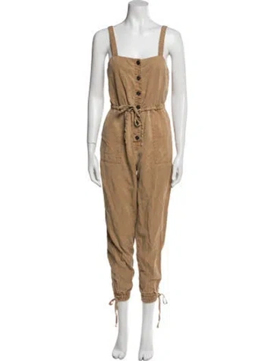 Pre-owned Alice And Olivia Square Neckline Jumpsuit In Brown