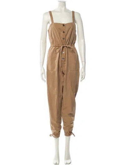 Pre-owned Alice And Olivia Square Neckline Jumpsuit In Brown