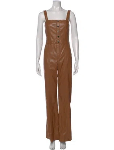 Pre-owned Alice And Olivia Square Neckline Jumpsuit In Brown