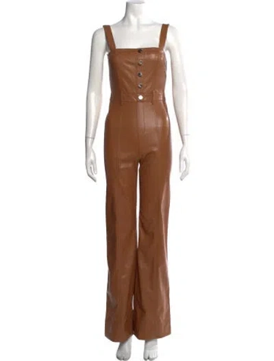Pre-owned Alice And Olivia Square Neckline Jumpsuit In Brown