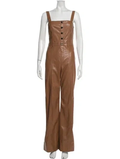 Pre-owned Alice And Olivia Square Neckline Jumpsuit In Brown