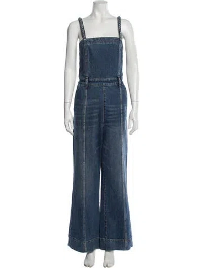 Pre-owned Alice And Olivia Square Neckline Jumpsuit W/ Tags In Blue