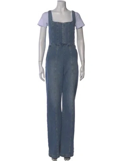 Pre-owned Alice And Olivia Square Neckline Jumpsuit W/ Tags In Blue