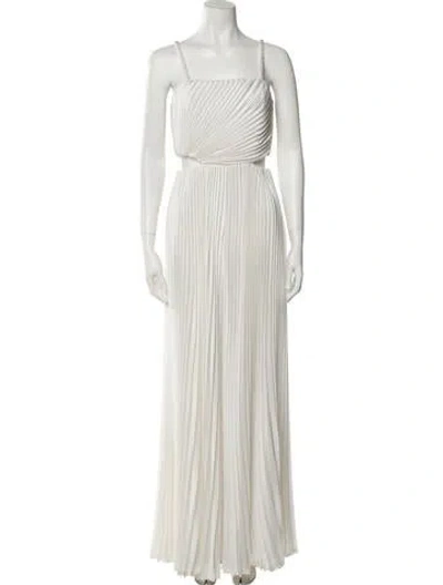 Pre-owned Alice And Olivia Square Neckline Jumpsuit In White