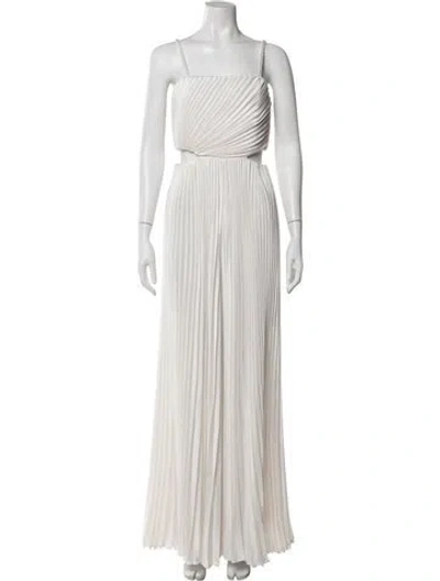 Pre-owned Alice And Olivia Square Neckline Jumpsuit In White