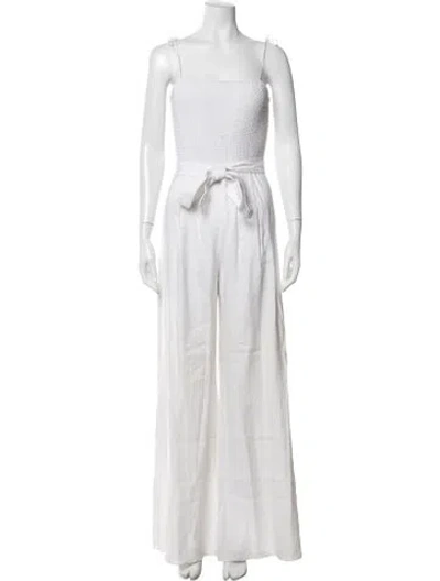 Pre-owned Alice And Olivia Square Neckline Jumpsuit In White