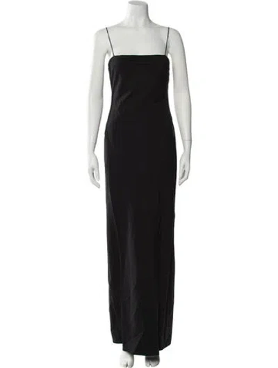 Pre-owned Alice And Olivia Square Neckline Long Dress In Black