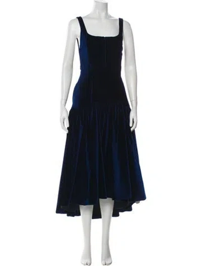 Pre-owned Alice And Olivia Square Neckline Long Dress In Blue