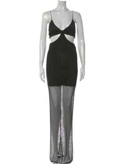 Pre-owned Alice And Olivia Square Neckline Long Dress W/ Tags In Black