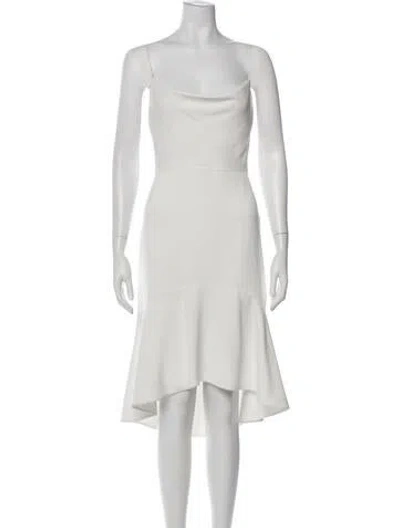 Pre-owned Alice And Olivia Square Neckline Midi Length Dress In White