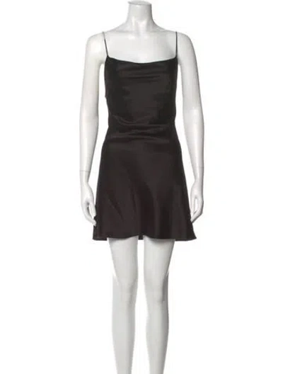 Pre-owned Alice And Olivia Square Neckline Mini Dress In Black