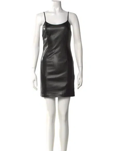 Pre-owned Alice And Olivia Square Neckline Mini Dress In Black