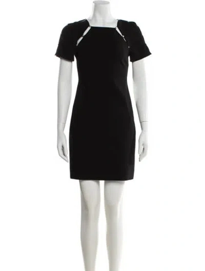Pre-owned Alice And Olivia Square Neckline Mini Dress In Black