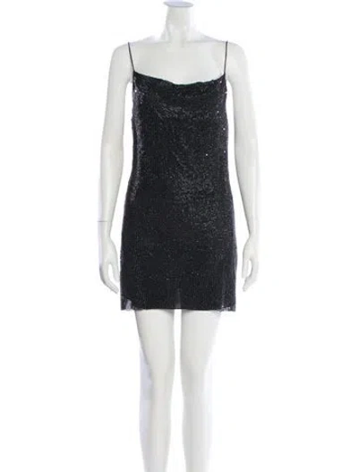 Pre-owned Alice And Olivia Square Neckline Mini Dress In Black