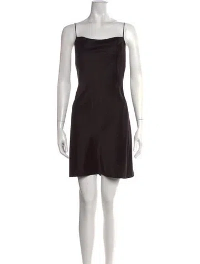 Pre-owned Alice And Olivia Square Neckline Mini Dress In Black