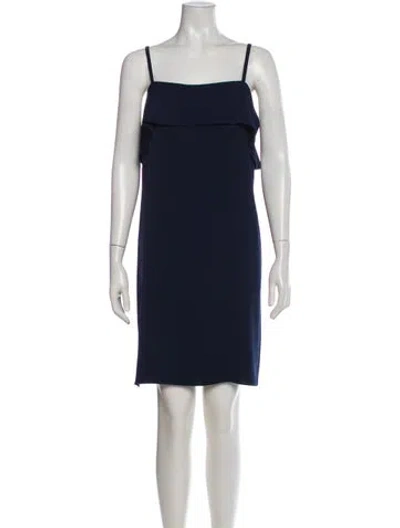 Pre-owned Alice And Olivia Square Neckline Mini Dress In Blue