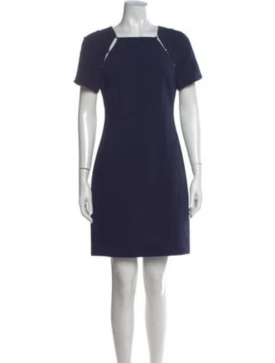 Pre-owned Alice And Olivia Square Neckline Mini Dress In Blue