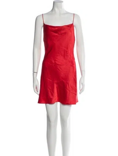 Pre-owned Alice And Olivia Square Neckline Mini Dress In Orange