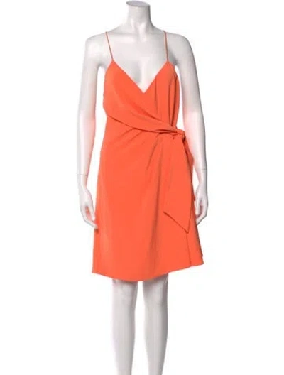 Pre-owned Alice And Olivia Square Neckline Mini Dress In Orange