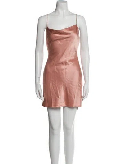 Pre-owned Alice And Olivia Square Neckline Mini Dress In Pink