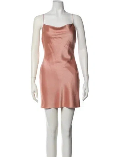 Pre-owned Alice And Olivia Square Neckline Mini Dress In Pink