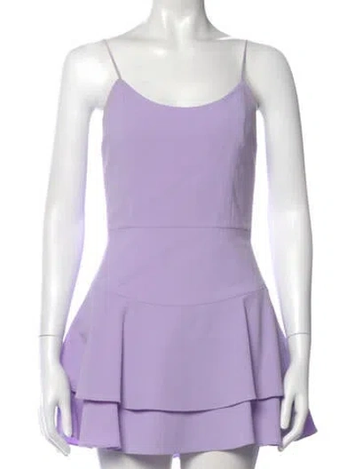 Pre-owned Alice And Olivia Square Neckline Mini Dress In Purple