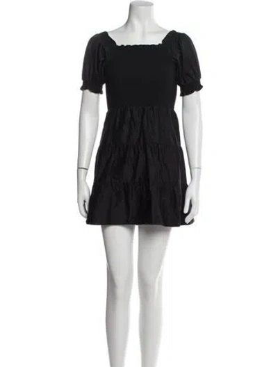 Pre-owned Alice And Olivia Square Neckline Mini Dress W/ Tags In Blue