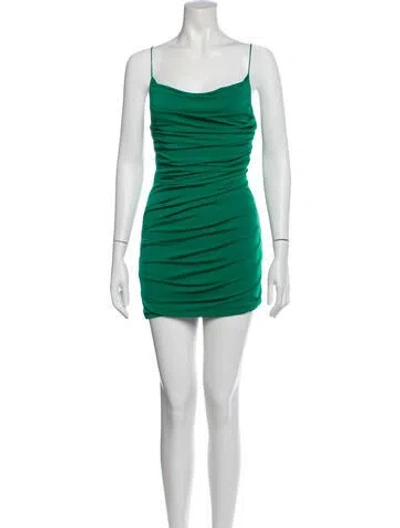 Pre-owned Alice And Olivia Square Neckline Mini Dress W/ Tags In Green