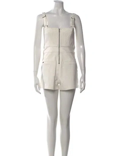 Pre-owned Alice And Olivia Square Neckline Romper W/ Tags In Neutral