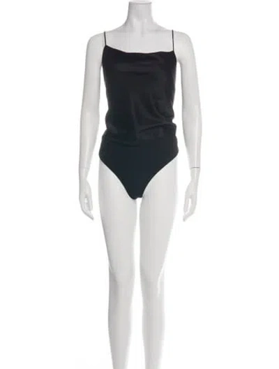 Pre-owned Alice And Olivia Square Neckline Sleeveless Bodysuit In Green