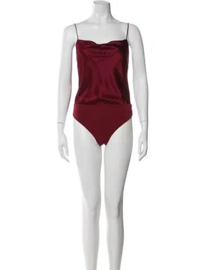 Pre-owned Alice And Olivia Square Neckline Sleeveless Bodysuit In Red