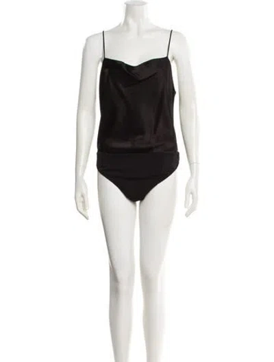 Pre-owned Alice And Olivia Square Neckline Sleeveless Bodysuit W/ Tags In Black