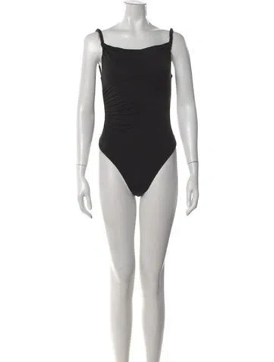 Pre-owned Alice And Olivia Square Neckline Sleeveless Bodysuit W/ Tags In Black