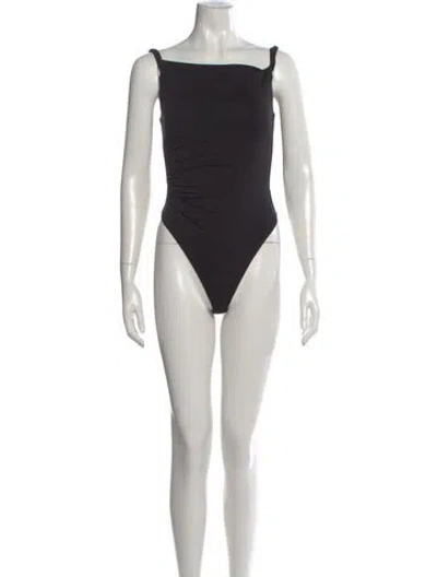 Pre-owned Alice And Olivia Square Neckline Sleeveless Bodysuit W/ Tags In Black