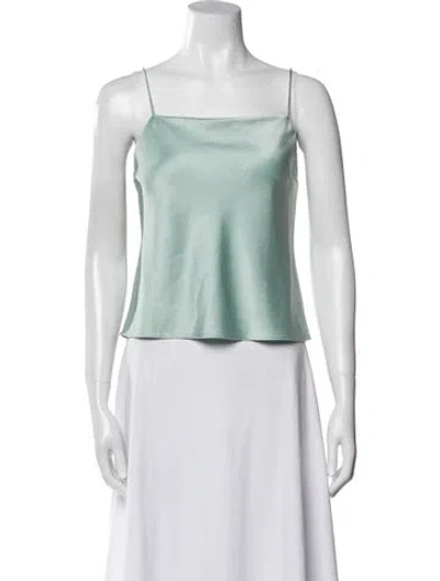 Pre-owned Alice And Olivia Square Neckline Sleeveless Crop Top In Blue