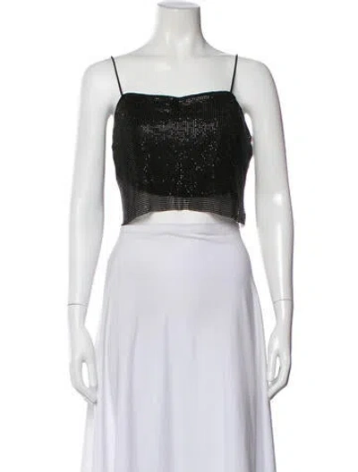 Pre-owned Alice And Olivia Square Neckline Sleeveless Crop Top W/ Tags In Black