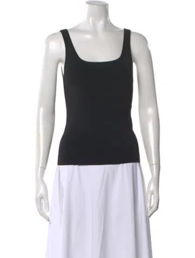 Pre-owned Alice And Olivia Square Neckline Sleeveless Top In Black
