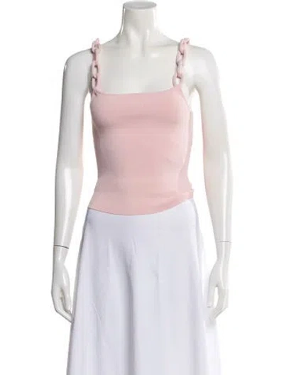 Pre-owned Alice And Olivia Square Neckline Sleeveless Top In Pink